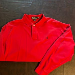 Red polo long sleeve shirt